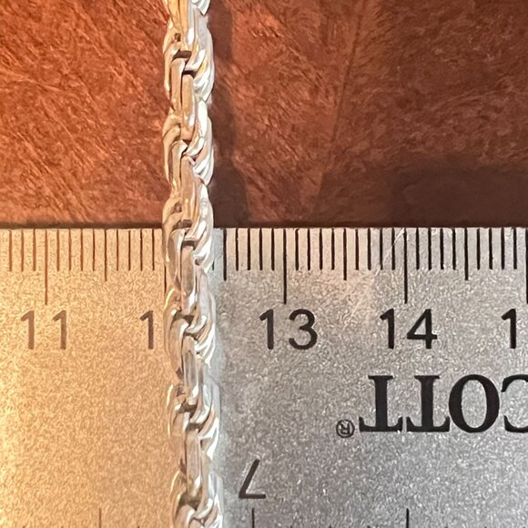 Sterling Silver Italian 925 Twisted Rope Chain Bracelet Italy - Picture 3 of 10